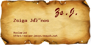 Zsiga János névjegykártya